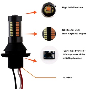 Doppio Colore 1156 7440 4014 66 SMD HA CONDOTTO Le Lampadine DRL bianco turn giallo Segnale di Girata Della Luce drl Free Error Canbus con <span class=keywords><strong>Resistenza</strong></span> 12 v - Product Image 2