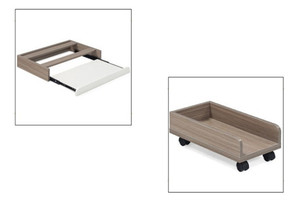 ホットセールモジュールオフィスコンピュータデスク (キーボードトレイとファイルキャビネット付き) - Product Image 4