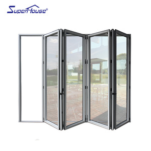 Ventanas de Vidrio Comerciales Usadas Superhouse, Puertas Plegables de Aluminio y Vidrio para Patio Exterior, Apilables, Bi-plegables, <span class=keywords><strong>en</strong></span> <span class=keywords><strong>Venta</strong></span> - Product Image 2