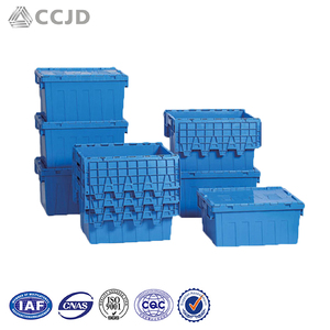 Stackable Hinged Plastic Tote Box Moving Storage Container Plastic Meat Crate