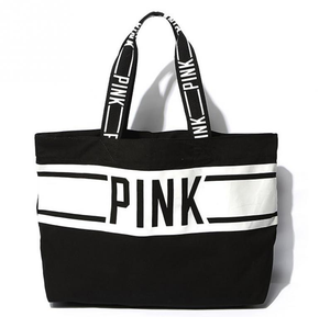 16 oz PINK logo impresión <span class=keywords><strong>cavas</strong></span> algodón bolso de mano - Product Image 3
