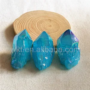 WT-G217 оптовая продажа, драгоценный камень с кристаллом ауры 20*35 мм, лечебный кварцевый камень с кристаллом голубой ауры в случайной форме