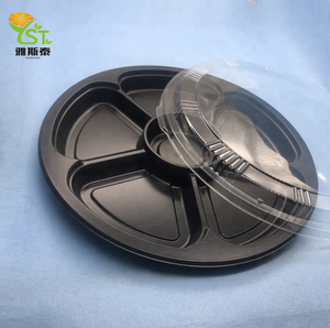 <span class=keywords><strong>Plateau</strong></span> alimentaire rond en plastique de nouvelle conception, 6 compartiments <span class=keywords><strong>avec</strong></span> <span class=keywords><strong>couvercle</strong></span> YST-0002 - Product Image 4