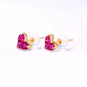 Gold Jewelry 14K Heart Stud Earring 14K Gold Jewelry Wholesale Earrings