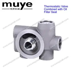 Vanne thermostatique combinée avec filtre à huile, pièces de siège pour compresseur d'air, pièces en alliage d'aluminium, laiton, fluorober, acier