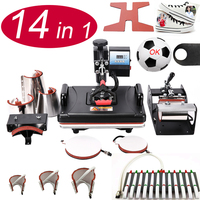 Presse à Chaud Multifonction 14 en 1, Machine de Sublimation pour Stylos, Chaussures, Tasses, Casquettes, T-shirts, Bouteilles et Ballons de Football