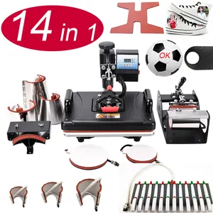 14 In 1 Wärme stift Presse Maschine, sublimation Drucker schuh Transfer Maschine Für Becher Hut T-shirt schuh flasche stift fußball