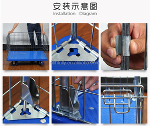 स्थैतिक 300 kg भारी शुल्क रसद तार जाल पिंजरे हाथ ट्राली - Product Image 6