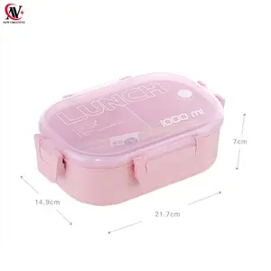 Straw oval sealed lunch box with knife and fork 1L