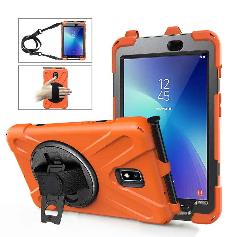 360 Rotation Kickstand hand strap drop proof shockproof protective case for Samsung Galaxy Tab Active 2 8.0 SM-T390 SM-T395