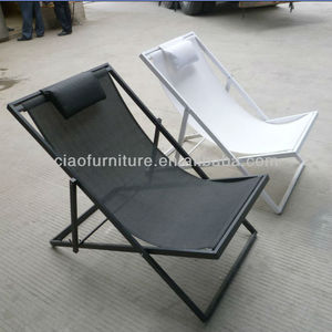 Chaise longue pliante en tissu d'extérieur - Product Image 2