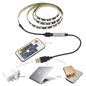 Striscia <span class=keywords><strong>LED</strong></span> RGB 1,6ft 50cm USB 5V SMD5050 60 <span class=keywords><strong>LED</strong></span>/m per Illuminazione di Sfondo TV con Telecomando Wireless - Product Image 6