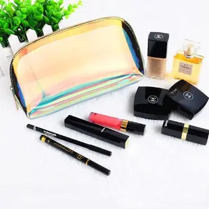 2021 Tpu Laser Gold Glitter Color Changing Makeup Toiletry Make Up Cosmetic Bag Pouch Case Purse Packaging Ladies Women Girl