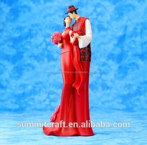 Traditional Chinese wedding resin bride and groom dress out figures - Product Image 2