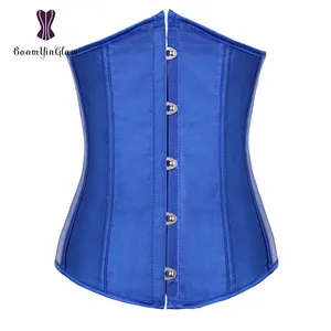 Push Up 6XL Women's Vintage Lace Up Boned Underbust Corset Slimming Bustier Top Waist Cincher Bodyshaper With G String