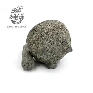 Good Sales Natural Granite Rough Grinding Mortar Pestle Set