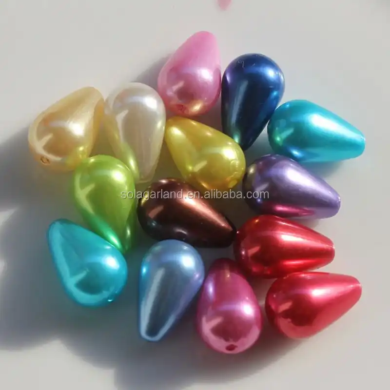 Imitation Pearl Acrylic Teardrop Beads. 30mm,24MM,19mm,16mm Length