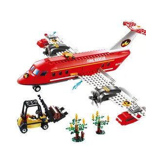 ABS FIRE rescue vliegtuig speelgoed 522pcs plastic grote bouwstenen speelgoed