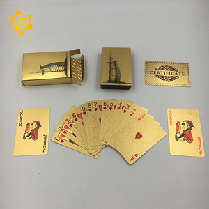 Recuerdos de Viaje de Dubái, Cartas de Póker de Oro de 24K del Hotel <span class=keywords><strong>Burj</strong></span> <span class=keywords><strong>Al</strong></span> <span class=keywords><strong>Arab</strong></span> con Caja de Regalo de Madera Roja - Product Image 4