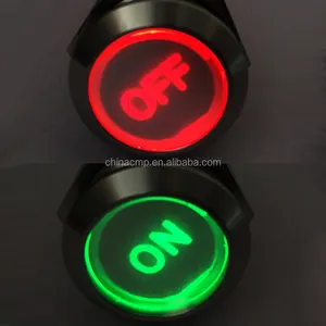 La cp/rp de Metal de doble color iluminado interruptor de botón de empuje con alternando la leyenda