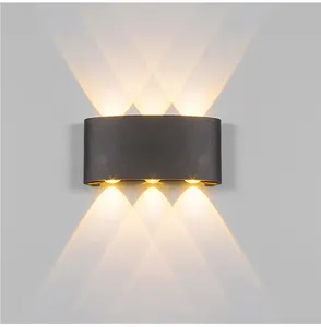 Precio barato de fábrica ip65 impermeable luz de la pared led negro lámpara de lámpara para 100% de seguridad