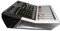 LAIKESI Console de mixage audio numérique professionnelle 4 canaux avec amplificateur 99DSP, construction métallique, puissance de sortie 150W*2 pour usage commercial