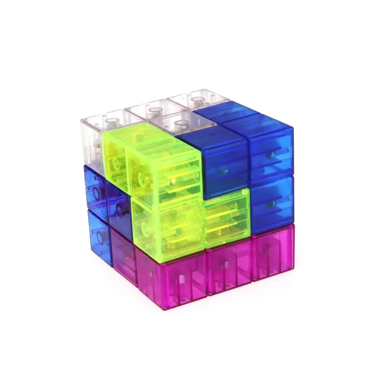 Mainan Edukatif Kubus Ajaib Plastik, Mainan Puzzle Blok Bangunan Magnetik