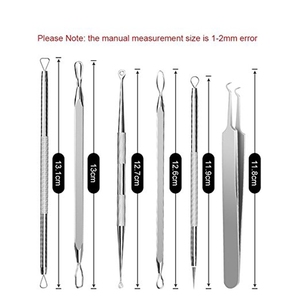 New 6pcs Stainless Steel Washer Comedone Extractor Kit Closed Loop Extractor <strong>Blackhead</strong> <strong>Remover</strong> <strong>Tool</strong> - Product Image 5