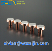 Points de contact électriques en argent bi-métalliques bistables approuvés ROHS, rivets de contact en argent, points de contact électriques en argent