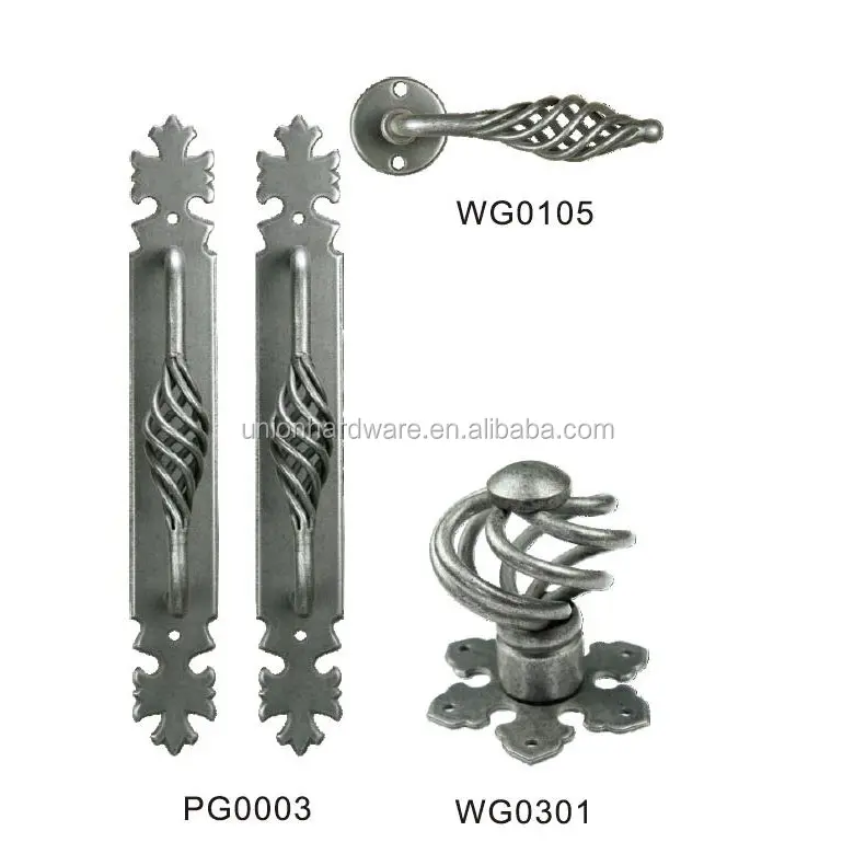 Dekorative anti rost schmiedeeisen tor griff in vogelkäfig form, eisen türgriff, doppelseite türzuziehgriff