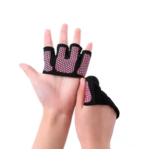 Benutzer definierte Logo Gewichtheben Handschuhe Grip Lock Slip Silikon Minimalist Half Finger Handschuhe für Frauen Männer