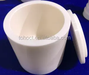 High temperature round type alumina ceramic crucible with lid