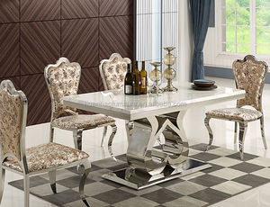 Ensemble de table à manger en marbre moderne pour la maison, vente en gros, 6 places - Product Image 3