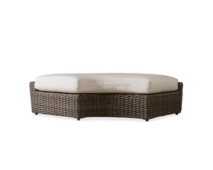 Exterior multifuncional gran sofá y otomana muebles mesa oval ronda de mimbre ratán tumbona - Product Image 5