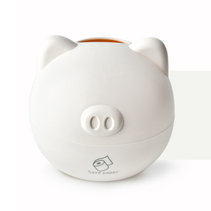 Boîte à mouchoirs et porte-papier en plastique étanche et durable de conception de dessin animé d'animal de cochon rose nordique mignon - Product Image 4