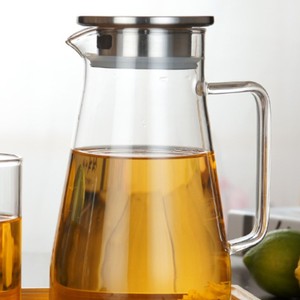 <span class=keywords><strong>Pichet</strong></span> <span class=keywords><strong>en</strong></span> <span class=keywords><strong>verre</strong></span> de 2.0 litres <span class=keywords><strong>avec</strong></span> couvercle, carafe à eau <span class=keywords><strong>en</strong></span> <span class=keywords><strong>verre</strong></span> résistant à la chaleur facile à nettoyer <span class=keywords><strong>avec</strong></span> poignée pour boissons chaudes/froides - Product Image 2