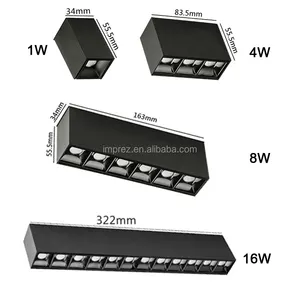 Lampu Sorot LED Magnetik 8W 16W, Lampu Sorot Rel COB Led Pelacakan Bola Lampu Spot untuk Pameran Toko Mall