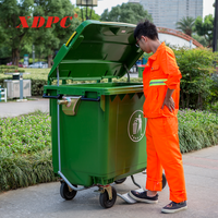 Poubelle à roulettes en plastique pour extérieur, meilleur prix en Chine, 660l avec quatre roues