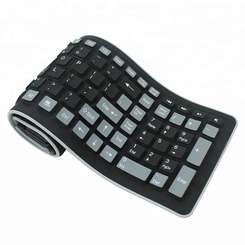 2014 NEWEST 2.4G wireless USB Receiver External Silicone Rubber Keyboard for Laptops/PC