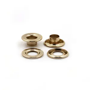 Eyelet supplier nickel free shiny gold brass material round shape eyelet grommet for leather handbag