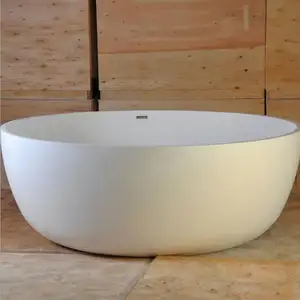 Falda ancha redonda para 2 personas, superficie sólida independiente, bañera de baño, resina acrílica, bañera de mármol - Product Image 1