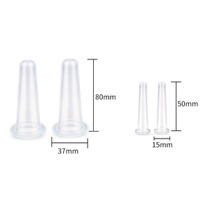 Ensemble de 4 petites ventouses faciales en silicone Kit de tasses de massage sous vide pour la thérapie et la relaxation - Product Image 4