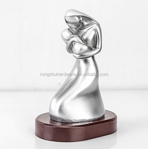 Nuovo Regalo 2024: Set Artigianale in Resina Placcato Argento per la Festa della Mamma, Statua di Angelo <span class=keywords><strong>Madre</strong></span> con Bambino - Product Image 2