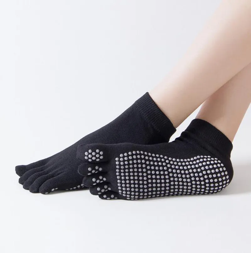 Women's cotton non-slip yoga socks color toes five fingers socks anti-odor anti-friction toe socks