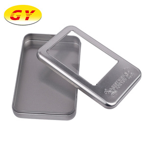 Metal <span class=keywords><strong>en</strong></span> relieve personalizado plata blanco nuevo <span class=keywords><strong>estaño</strong></span> caja de regalo con ventana de PVC - Product Image 1