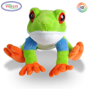 D437 suave colorido ojos rojos venta al por mayor ODM OEM árbol Rana peluche ASTM F963 CPSIA Animal juguete niños regalo verde juguete Rana de peluche