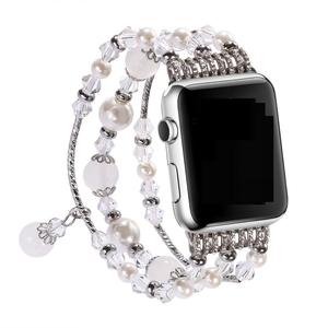 Di lusso 38 MILLIMETRI 40 MILLIMETRI 42 MILLIMETRI 44 MILLIMETRI Elastico Stretch Fasce di Perle Agata Naturale Della Vigilanza <span class=keywords><strong>Cinturino</strong></span> di Ricambio Per <span class=keywords><strong>Apple</strong></span> della vigilanza della Fascia Del Braccialetto - Product Image 3