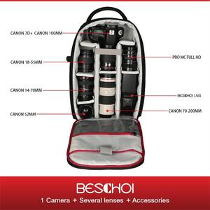 Mochila de <span class=keywords><strong>la</strong></span> camara Impermeable Bolso A Prueba de Golpes para SLR/DSLR Cámara Digital Portátil y Mochila para Accesorios de <span class=keywords><strong>Gra</strong></span> - Product Image 6