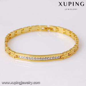 75020 Xuping Quảng Châu Sang Trọng Nhân Tạo Nặng Đồng Chuỗi Liên Kết Cổ Tay 24K Vàng Phụ Nữ Chuỗi Vòng Đeo Tay - Product Image 3