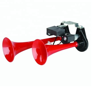 Klaxon à Air à double trompette rouge, klaxon très silencieux, pour SUV, camion, Train, Van et bateau, 12V, 150db - Product Image 1
